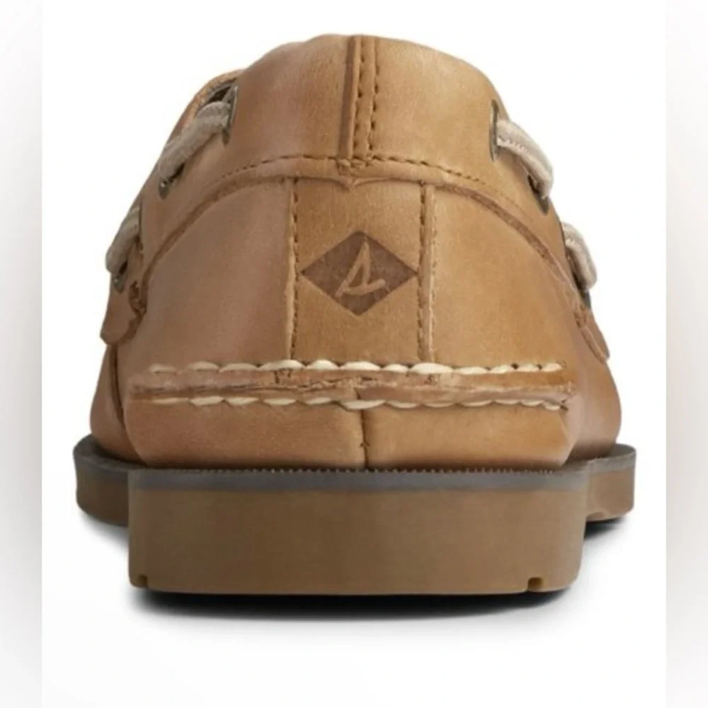 NWOT Men’s Sperry “Leeward Top Sider”Tan Leather Boat Shoes Size 9.5